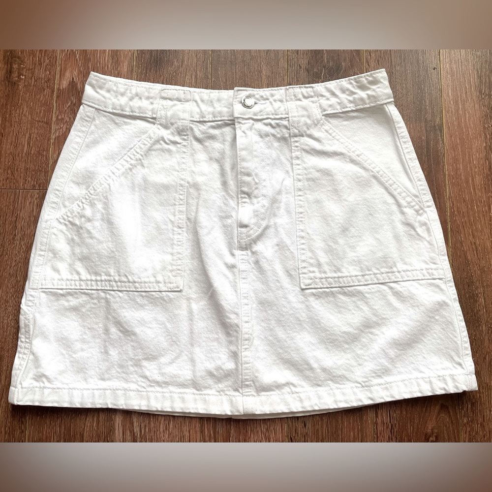 demin co. white jean mini skirt, size 8